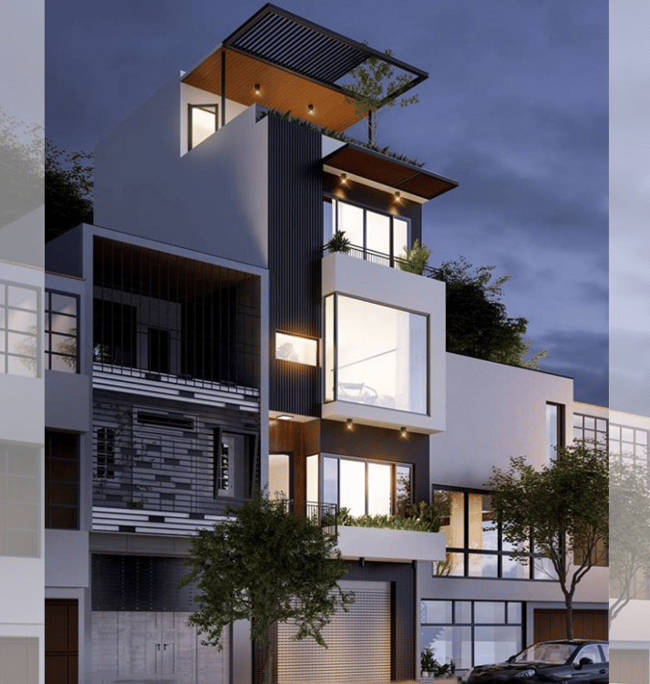Mẫu nhà phố hiện đại 5 Tầng